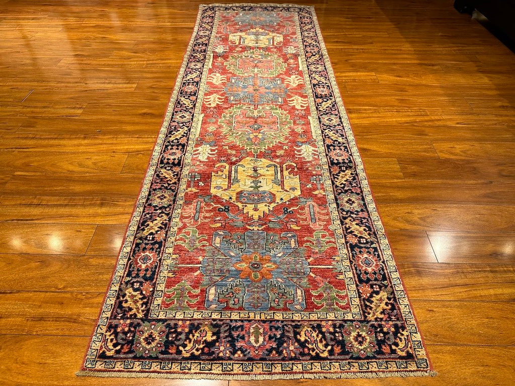3'2"x9'10" Heriz, Tribal