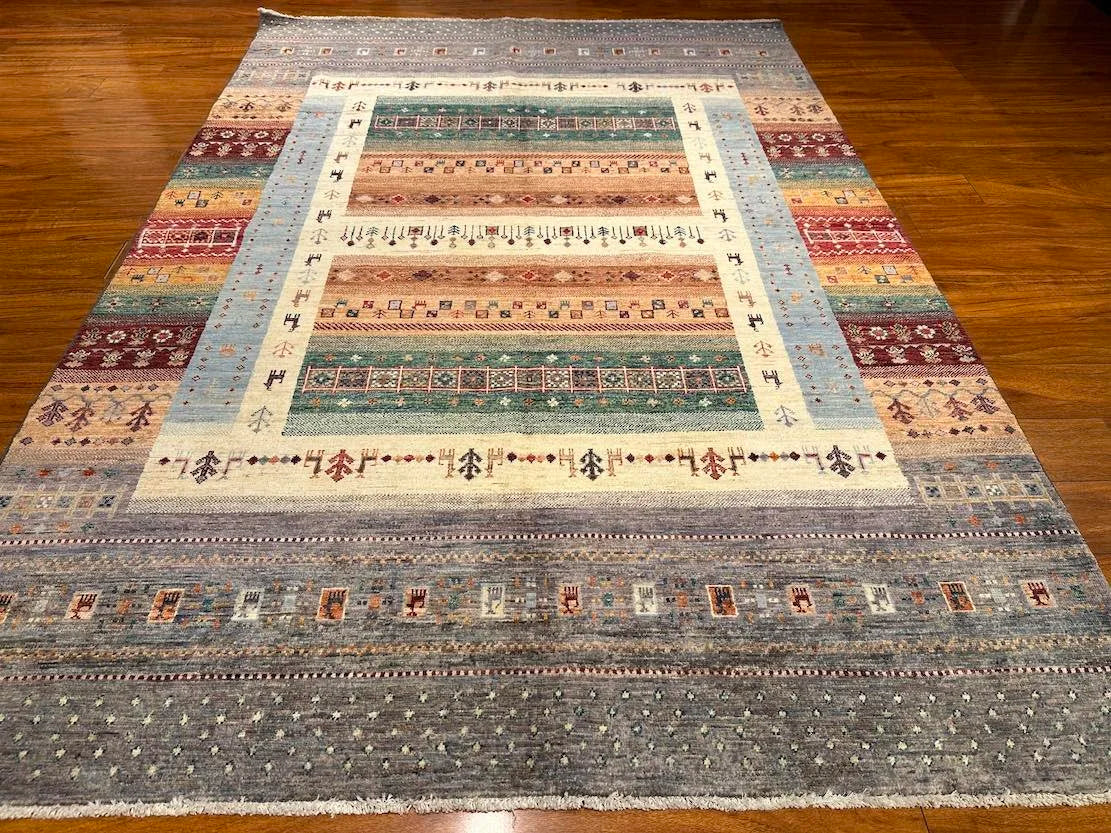 5'8"x8'7" Gabbeh, Tribal