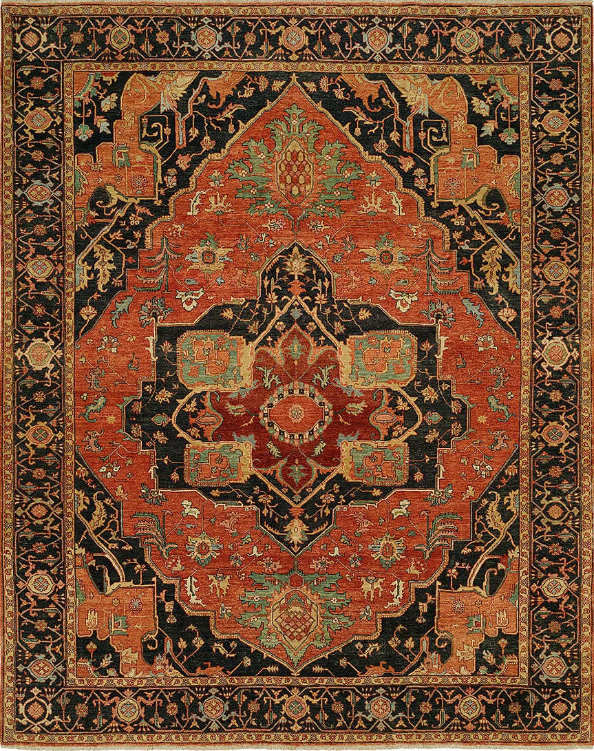 8x10 Serapi Indian Tribal Rug