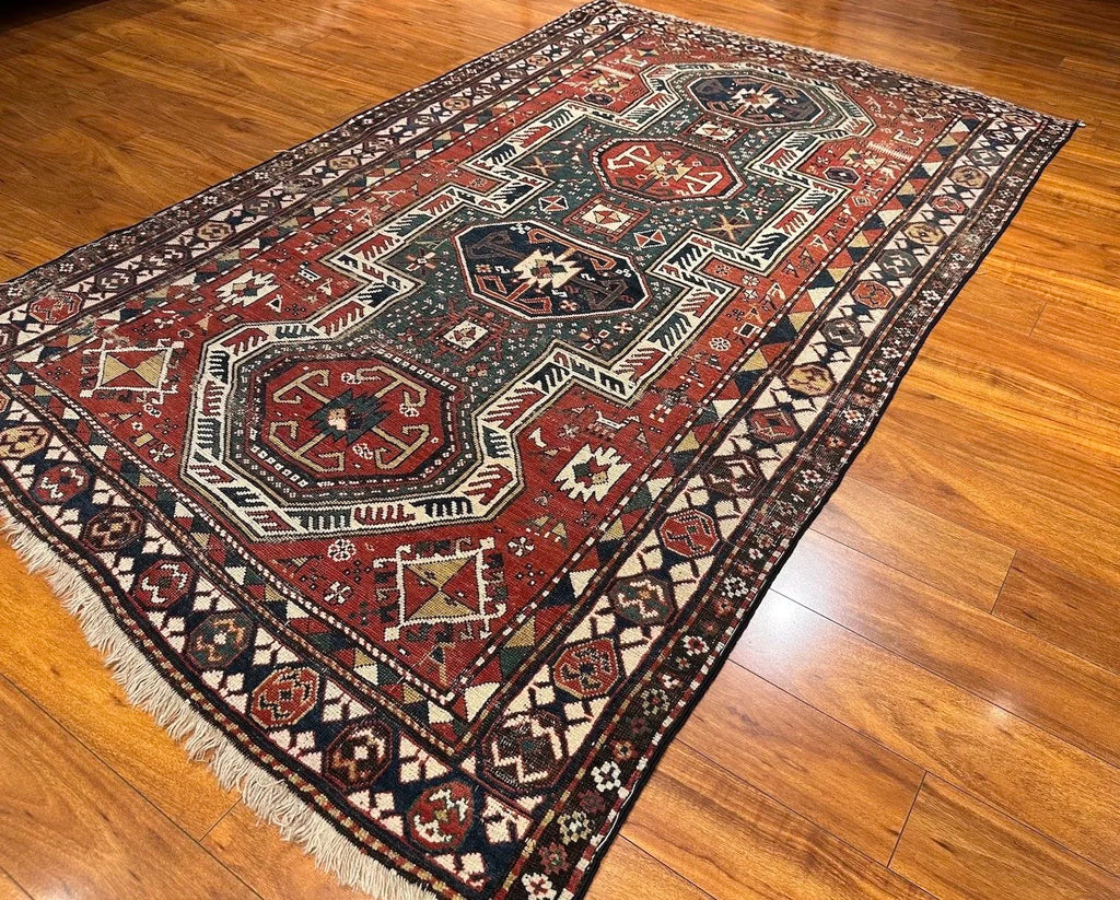 5'2"x8'2" Sewan Kazak, Antique