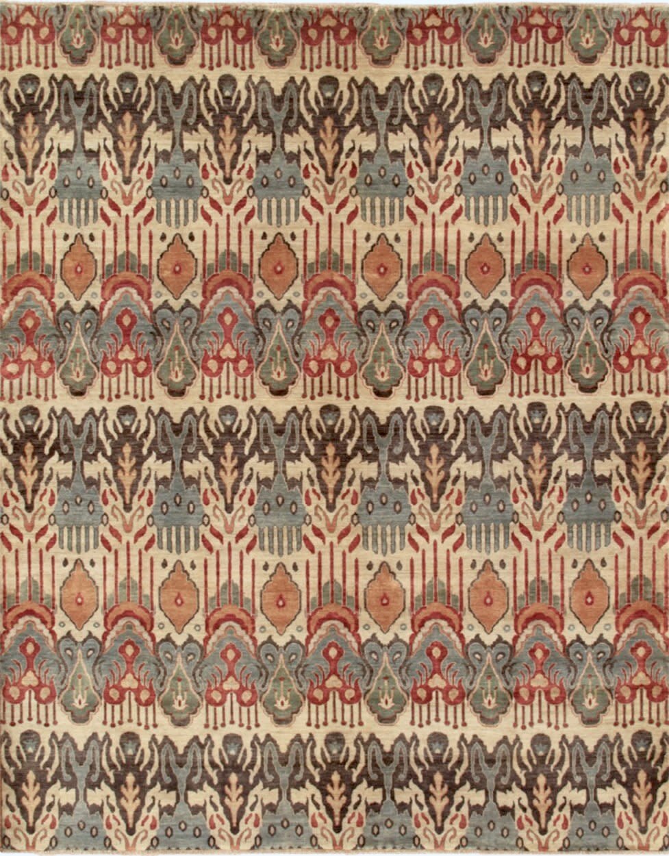 6x9 Ikat Indian Transitional Rug