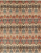 6x9 Ikat Indian Transitional Rug