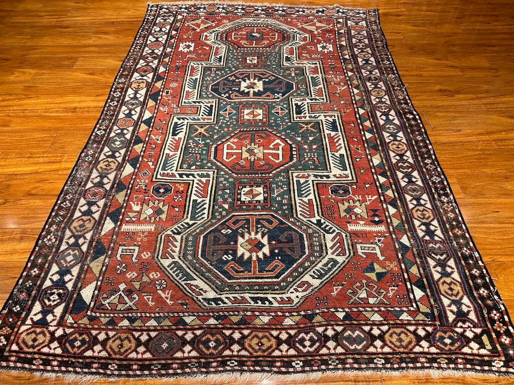 5'2"x8'2" Sewan Kazak, Antique