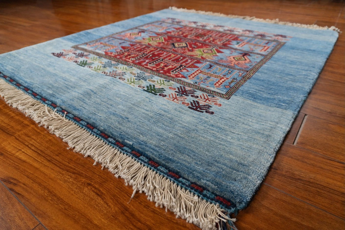 3'8"x4' Qashqaii, Tribal