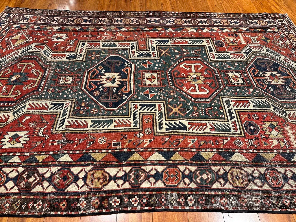 5'2"x8'2" Sewan Kazak, Antique