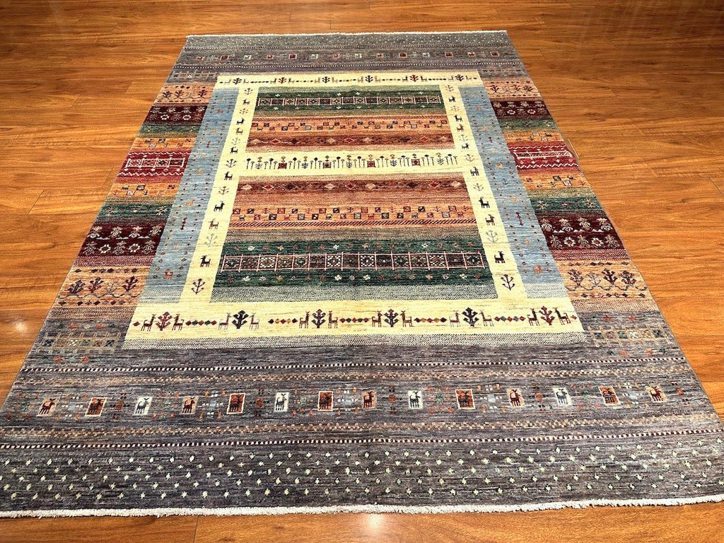 5'8"x8'7" Gabbeh, Tribal