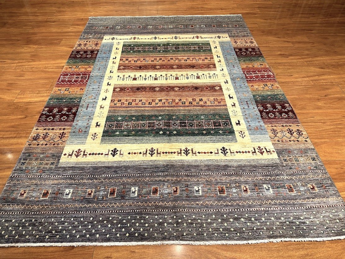 5'8"x8'7" Gabbeh, Tribal